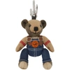 BURBERRY BEIGE THOMAS BEAR IN DENIM KEYCHAIN