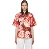 MARNI RED PRINTED GRAPHIC SHORT SLEEVE SHIRT