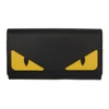 FENDI BLACK & YELLOW BAG BUGS CONTINENTAL WALLET