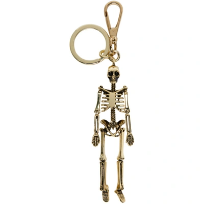 Alexander Mcqueen Gold Skeleton Keychain