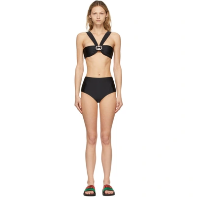 Gucci Jersey Bikini With Interlocking G In Black