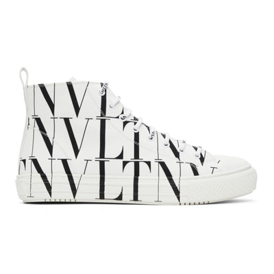 Valentino Garavani Vltn Times Giggies High-top Sneakers In White/ Black