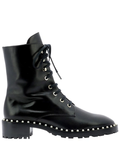 Stuart Weitzman Allie Leather Ankle Boots With Studs Detail In Black