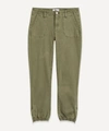 Paige Denim Side-panel Maternity Jogger Jeans In Vintage Ivy Green