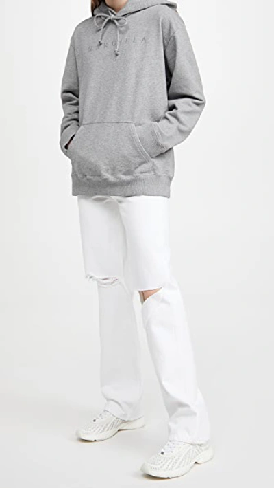 Mm6 Maison Margiela Embroidered Jersey Sweatshirt Hoodie In Grey