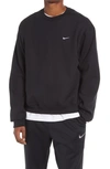 Nike Solo Swoosh Logo-embroidered Cotton-blend Jersey Sweatshirt In Black/ White