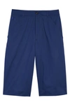 Kenzo Blue Gabardine Casual Shorts In Ink