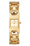 TORY BURCH TORY BURCH THE DOUBLE-T LINK BRACELET WATCH,TBW5411