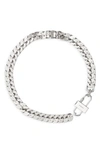 GIVENCHY SMALL LOCK G CHAIN NECKLACE,BN003AF003