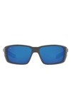 Costa Del Mar 60mm Polarized Rectangular Sunglasses In Grey Blue