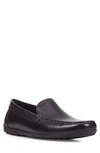 Geox Men's Tivoli Leather Moc Toe Loafers In Black