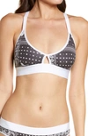 Tomboyx Stretch Tencel(r) Modal Bralette In Gray Bandana Patchwork
