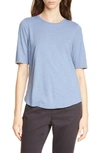 Eileen Fisher Crewneck Tee In Chambray