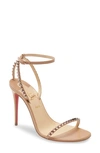 Christian Louboutin So Me 100 Studded Leather Sandals In Nude