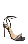 Christian Louboutin So Me Spike Red Sole Sandals In Black