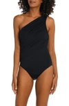 LA BLANCA ISLAND GODDESS RUCHED ONE-SHOULDER ONE-PIECE SWIMSUIT,LB1IG03