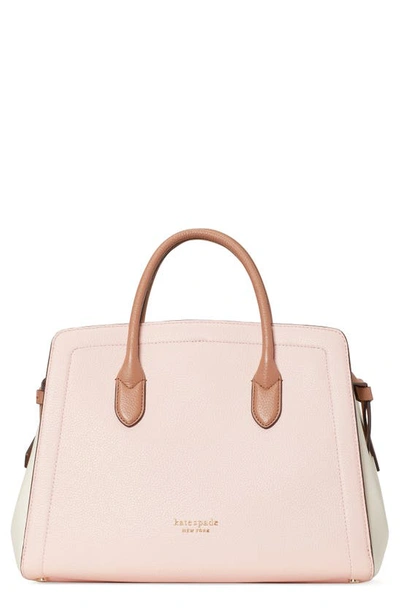 Kate Spade Knott Large Leather Satchel Bag In Chalk Pink Multi