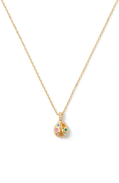Kate Spade Nature Walk Ladybug Pendant Necklace In Gold Multi