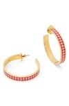 Kate Spade Gingham Hoop Earrings In Lava Falls