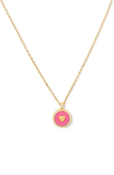 Kate Spade Heartful Mini Pendant Necklace In Crushed Watermelon