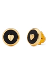 Kate Spade Heartful Stud Earrings In Black