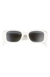 Prada Runway 49mm Rectangle Sunglasses In White