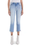 Mother The Insider High Waist Crop Step Fray Hem Bootcut Jeans In I Confess