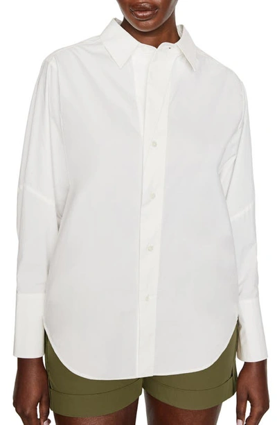 Frame The Oversized Organic Cotton-poplin Shirt In White