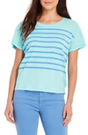 Vineyard Vines Placed Stripe Surf T-shirt In Andros Blue