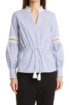 HAUTE HIPPIE STRIPE POPOVER BLOUSE,HHS121104