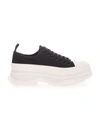 Alexander Mcqueen Tread Slick Lace-up Sneakers In Black