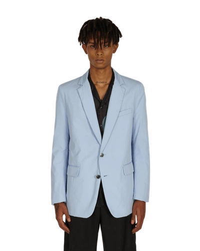 Dries Van Noten Benton Cotton Blazer Jacket In Light Blue