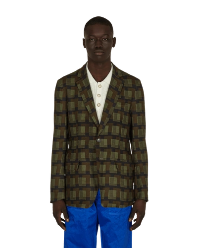 Dries Van Noten Len Lye Boxing Blazer In Khaki