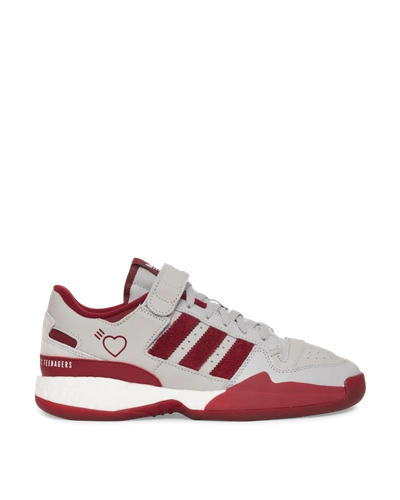 Adidas Consortium Human Made Forum Low Trainers In Grey Two/collegiate Burgundy