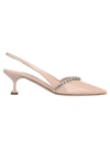 MIU MIU MIU MIU EMBELLISHED SLINGBACK PUMPS