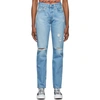 Levi's Mile High Ripped High Waist Super Skinny Jeans In Light Blue