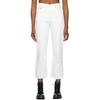 Levi's White Ribcage Ankle Straight Jeans In Cloud Over