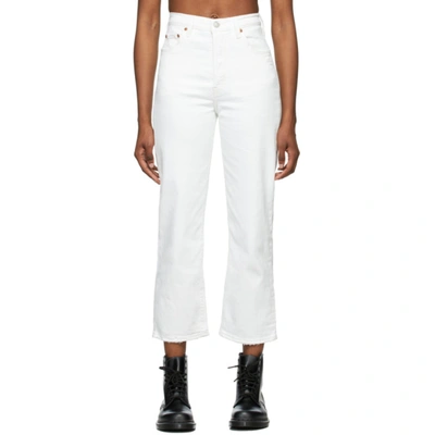 Levi's White Ribcage Ankle Straight Jeans