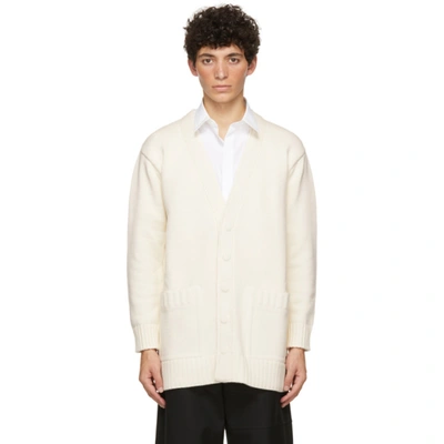 Fendi Off-white Knit Logo Cardigan In Blanc