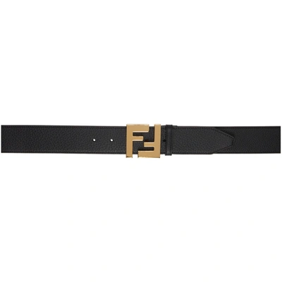 Fendi Leather Reversible Belt In Black