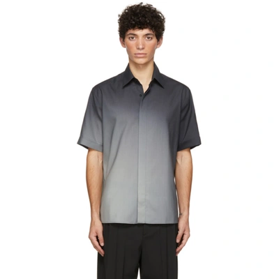 Fendi Mens Nero Gradient-print Boxy-fit Wool Shirt 16 In Black