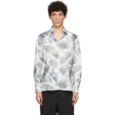 Fendi White Poplin Flower Gradient Shirt In F0rq0 Natur