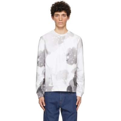 Fendi White Gradient Flower Print Sweatshirt In Natural