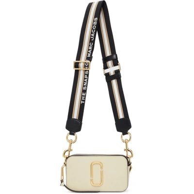 Marc Jacobs Off-white & Black 'the Snapshot' Bag In 136 New Cloud White