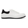 ALEXANDER MCQUEEN WHITE & BLACK DECK PLIMSOLL SNEAKERS