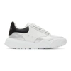ALEXANDER MCQUEEN WHITE & SILVER COURT TRAINER SNEAKERS
