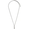 ALEXANDER MCQUEEN SILVER SAFETY PIN SKULL NECKLACE