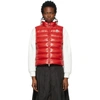 Moncler Red Down Ghany Vest In 457 Red
