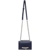 ALEXANDER MCQUEEN NAVY MINI SCULPTURAL JEWELLED SATCHEL BAG