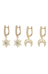 Eye Candy Los Angeles Jade 2-piece Huggie Hoop Set In Gold